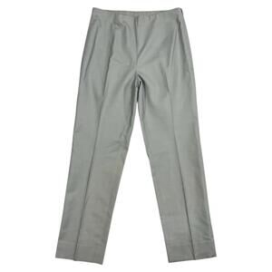 NIC+ZOE Dress Pants Womens 2 Gray Straight Leg Stretch Slit Ankle Office Career